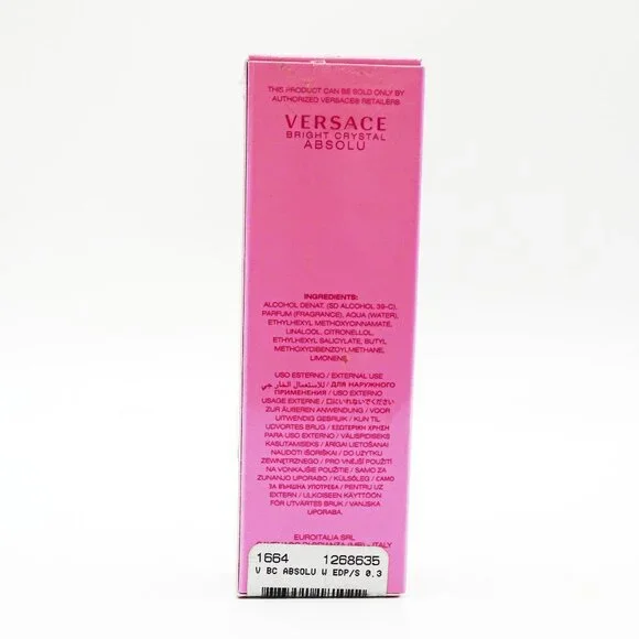 VERSACE Bright Crystal Absolu for Floral Fruity Fragrance Women  0.3 fl.oz 10ml - Picture 4 of 7